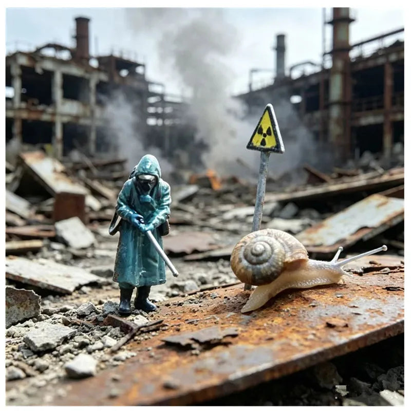 1/64 Scale Chernobyl Doll Resin Static Model DIY Hand Drawn Scene Decoration Toy Handmade Collectibles Birthday Gift