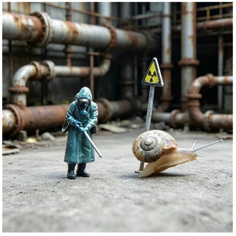 1/64 Scale Chernobyl Doll Resin Static Model DIY Hand Drawn Scene Decoration Toy Handmade Collectibles Birthday Gift